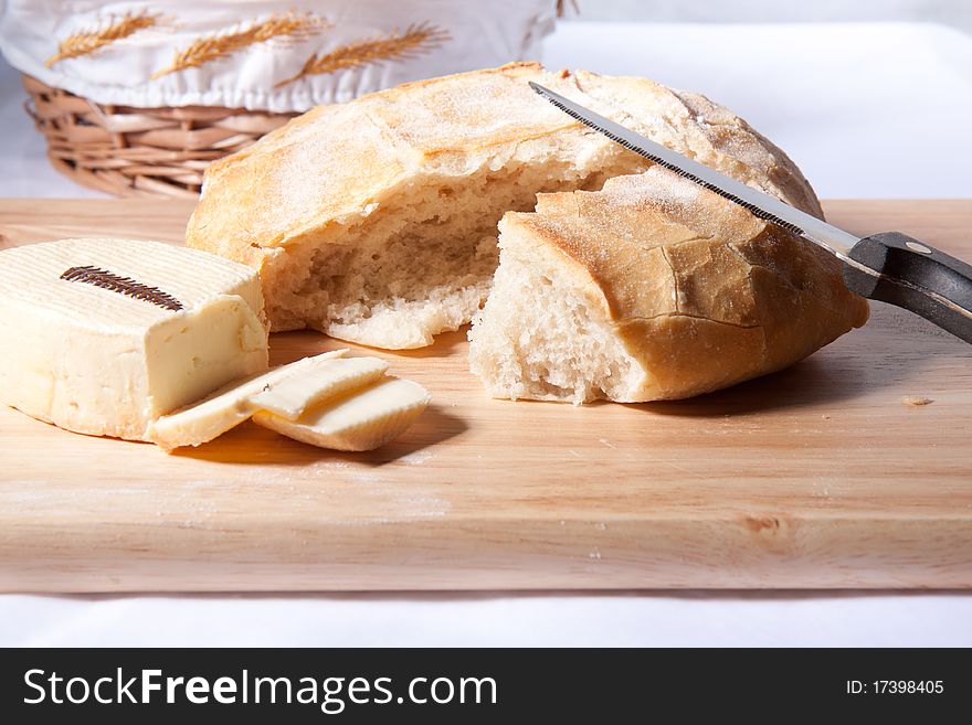 Fresh Bread And Cheese