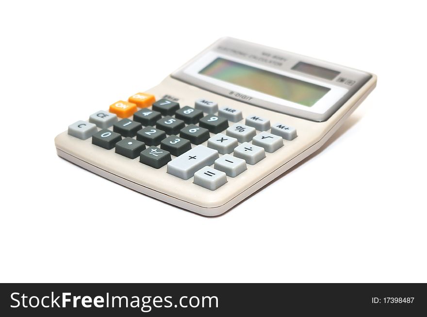 Photo of the calculator on white background