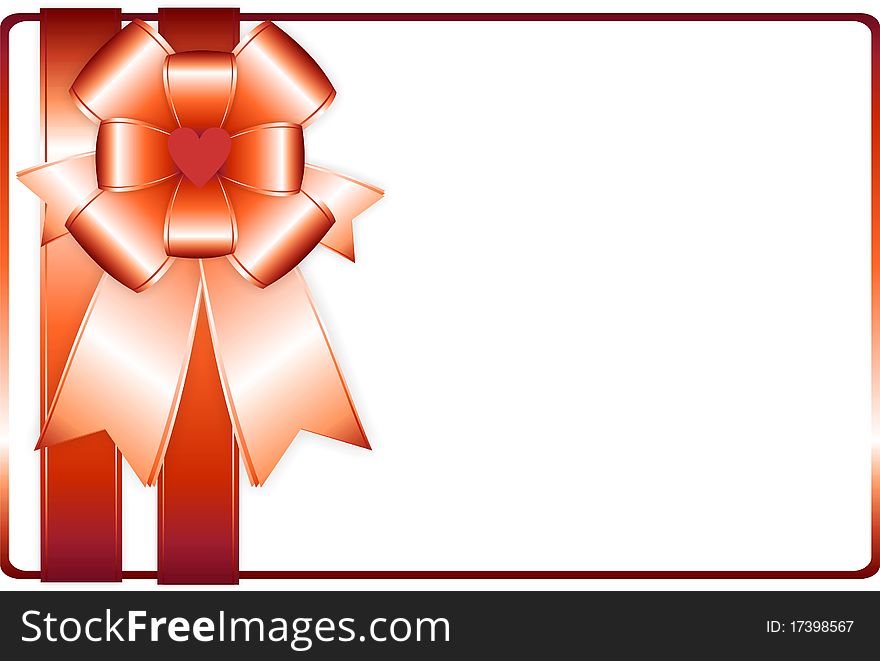 Vector background card with holiday ribbon..