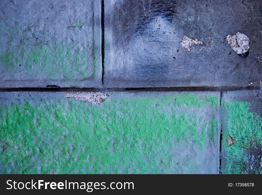 Wall with a green paint. Wall with a green paint