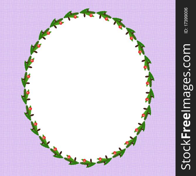 Christmas oval frame with a pattern. Christmas oval frame with a pattern