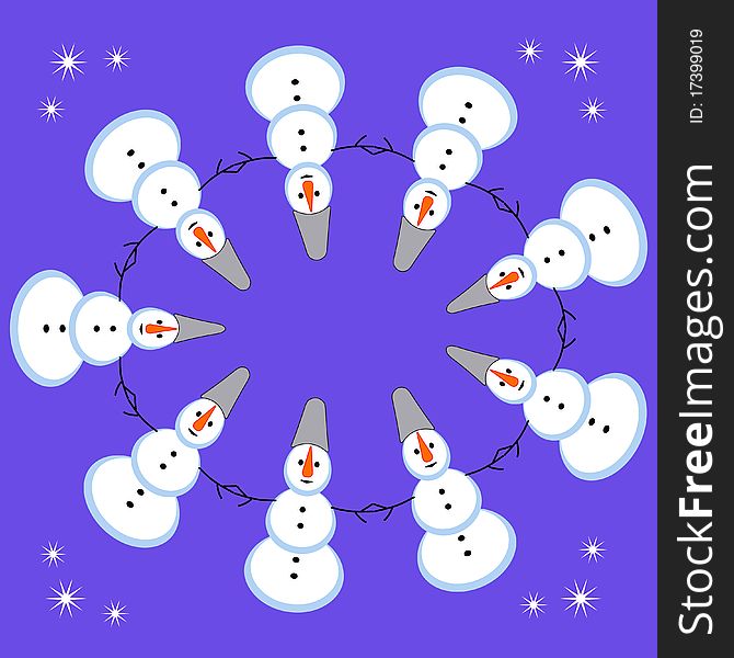 Round dance of snowmen