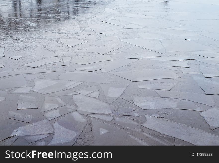 Abstract ice on the river, December 2010, Moscow, Russia