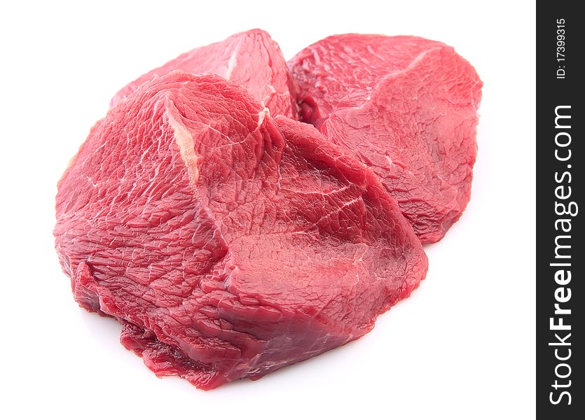 Crude meat on a white background