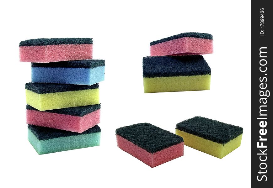 A Selection Of Kitchen Sponges
