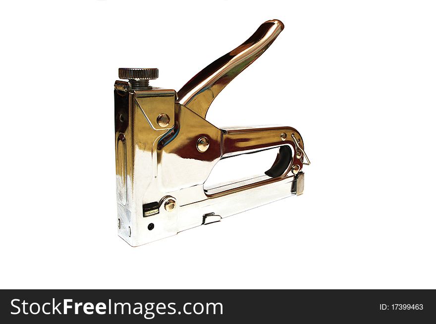 Photo of the furniture stapler on white background