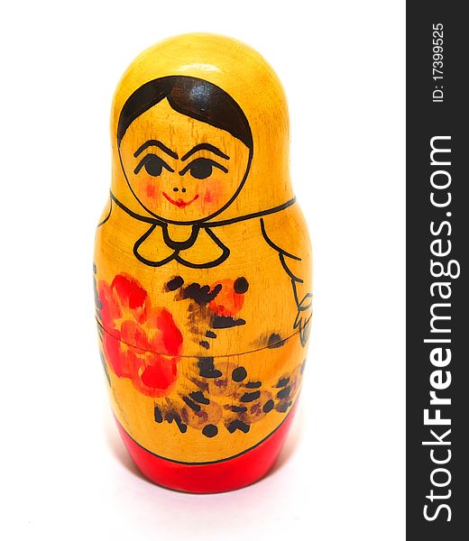 Photo of the nesting doll on white background