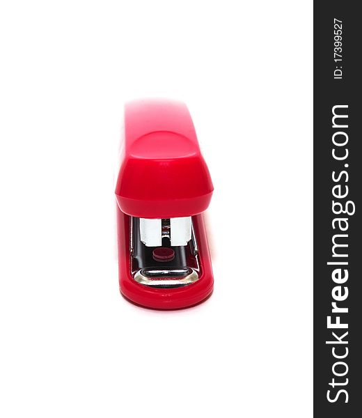 Photo of the Red stapler on white background