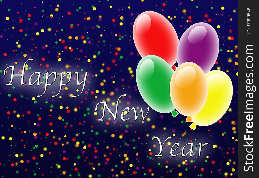 Background with colorful balloons and written greetings. Background with colorful balloons and written greetings