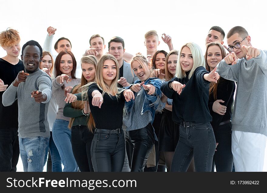 Group Of Confident Young People Pointing At You
