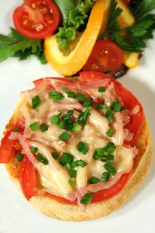 Tomato, Ham And Cheese Muffin. Stock Photography Tomato, Ham And Cheese Muffin. Stock Photography