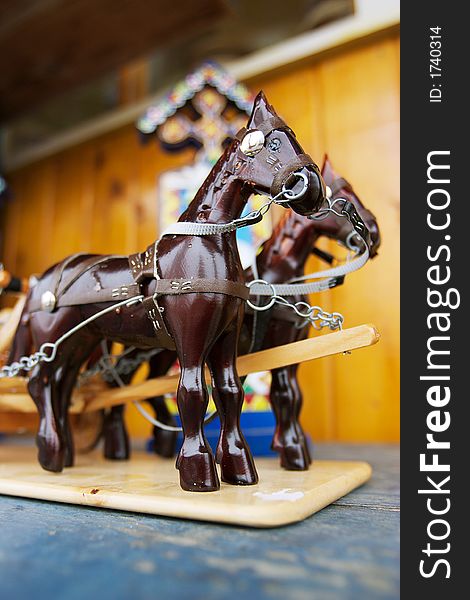 Wooden horse handcrafted by romanian peasants