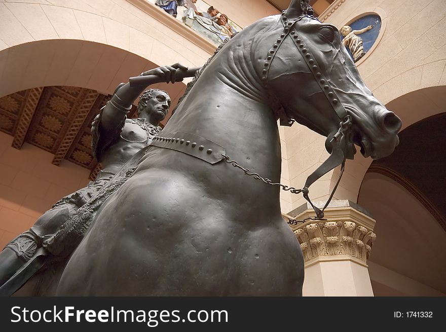 Antique horseman statue in State museum. Antique horseman statue in State museum