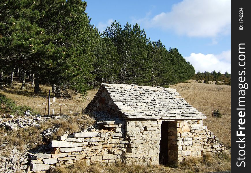 Old stone house in the forest