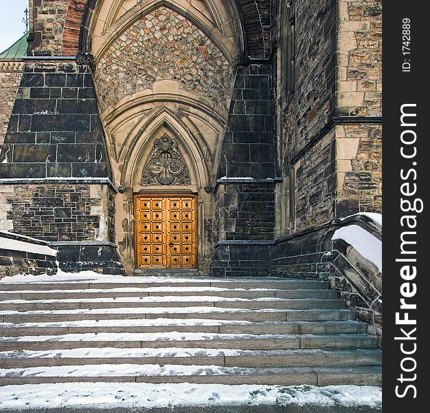 Classic Doors on the Canadian House of Parliament, Ottawa, Canada