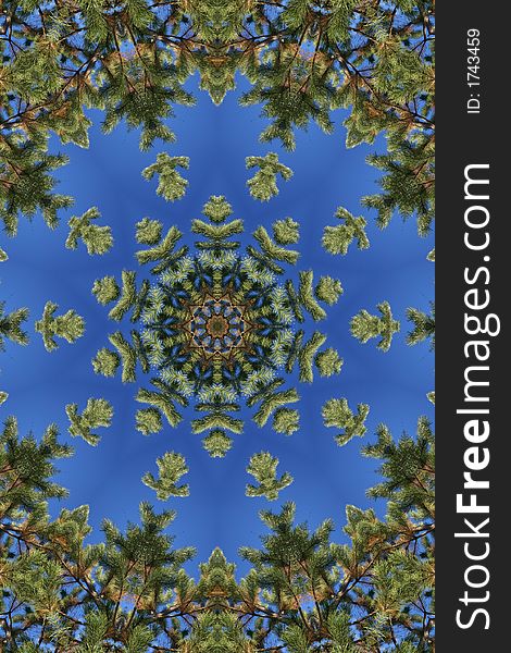Unusual background with Christmas wreath kaleidoscope. Unusual background with Christmas wreath kaleidoscope