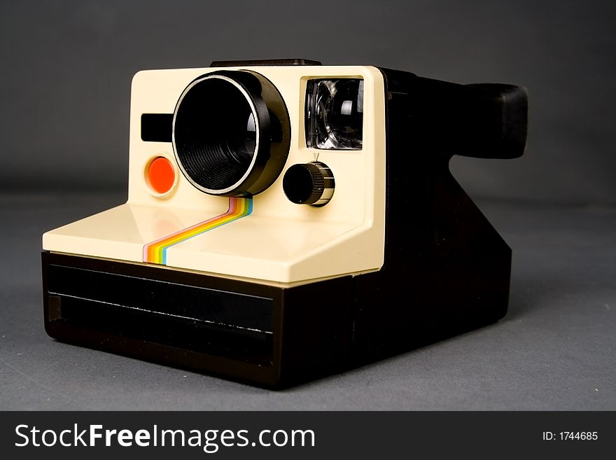 An old vintage polariod camera