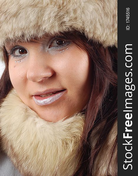 Attractive woman in brown fur. Attractive woman in brown fur