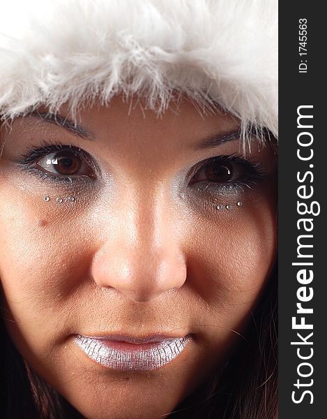 Attractive woman with winter make-up. Attractive woman with winter make-up