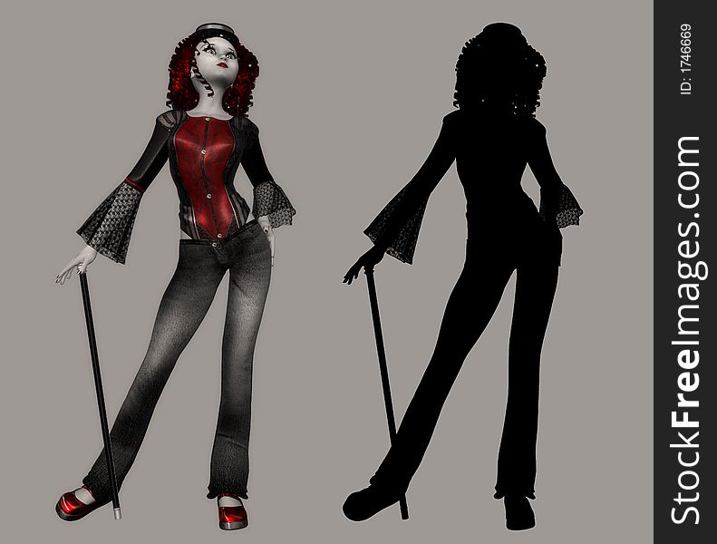 Digital gothic figure for your artistic creations. Digital gothic figure for your artistic creations