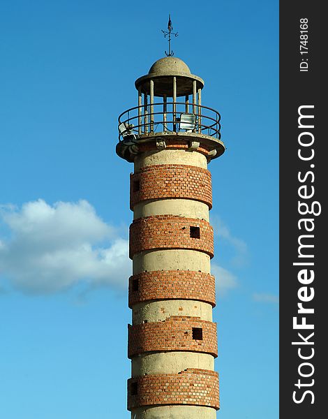 Old lighthouse made in brick disactivated in Lisbon