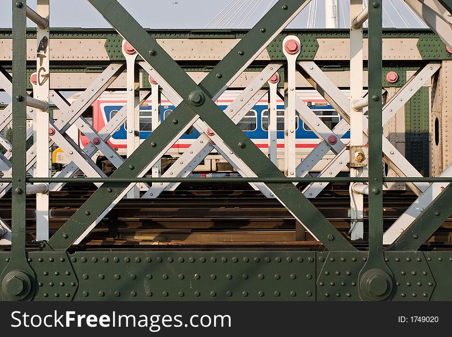 Train in the bridge