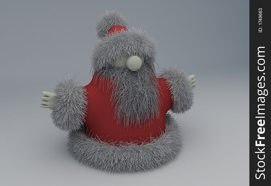 Santa made in 3d. Happy new year