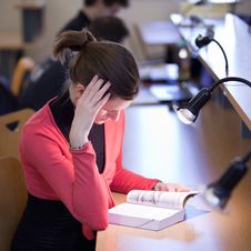 Female College Student In A Library Stock Photography Female College Student In A Library Stock Photography