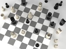 A Played Out Set Of Chess Royalty Free Stock Photo