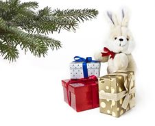 Gift Boxes With Rabbit Stock Images Gift Boxes With Rabbit Stock Images