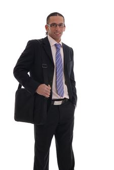 Business Man Isolated Against White Royalty Free Stock Image