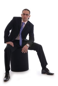 Business Man Isolated Against White Stock Photography