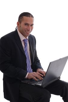 Business Man Isolated Against White Stock Photos