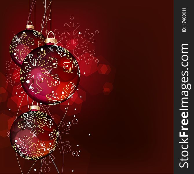 Christmas Background With Hanging Balls