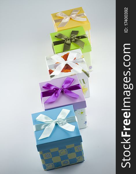 Decorated voucher boxes to give as presents. Decorated voucher boxes to give as presents