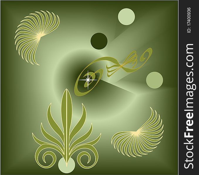 Illustration of green abstract symbols. Illustration of green abstract symbols