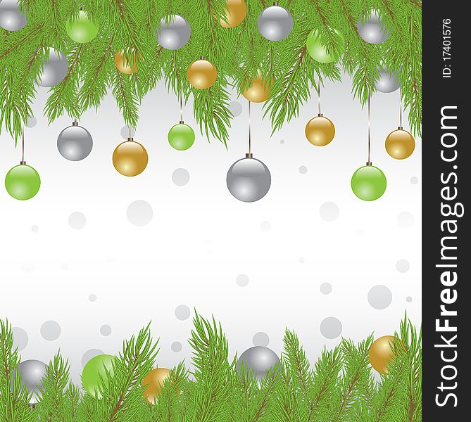 Christmas Fur tree with decoration. Vector illustration. Christmas Fur tree with decoration. Vector illustration
