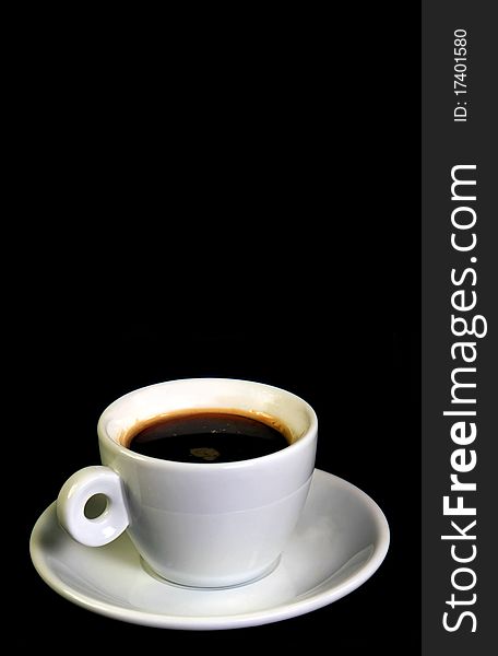 Studio photo of coffee cup isolated on black background