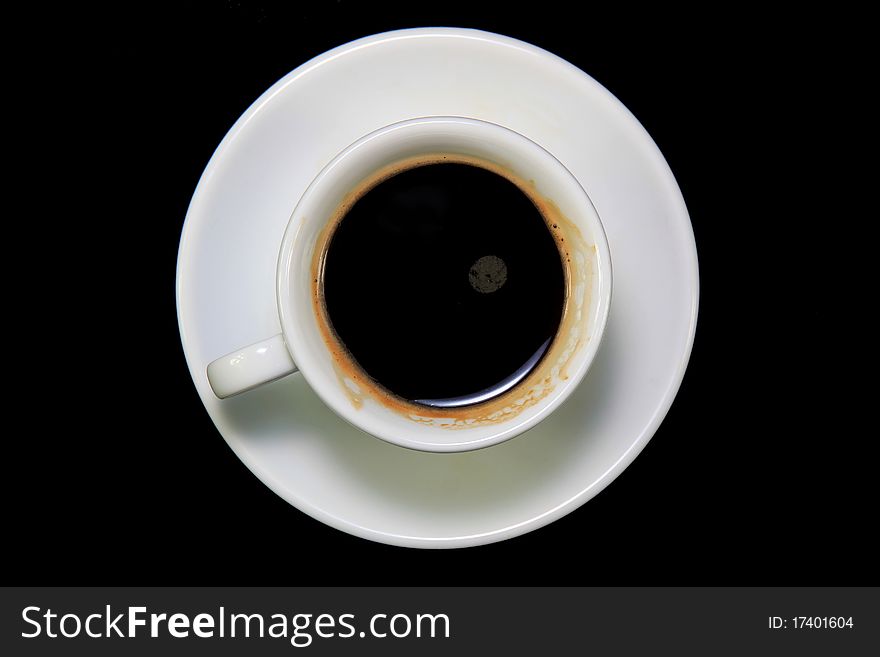 Studio photo of coffee cup isolated on black background