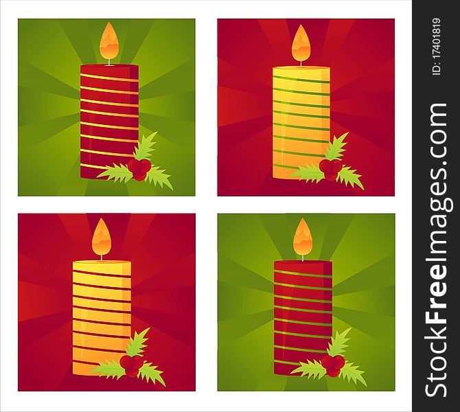 Set of 4 christmas candle backgrounds. Set of 4 christmas candle backgrounds