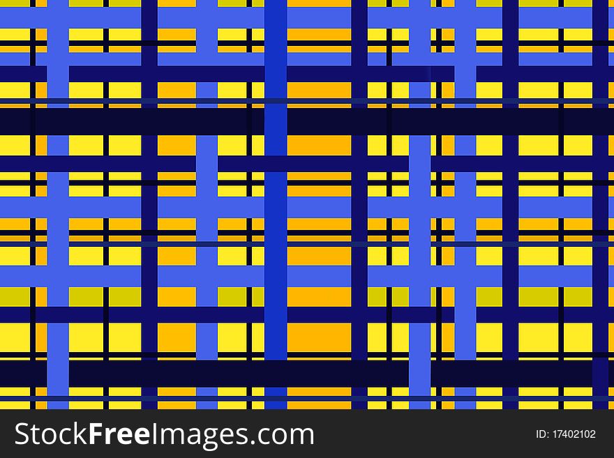 Illustration of blue and yellow braided stripes