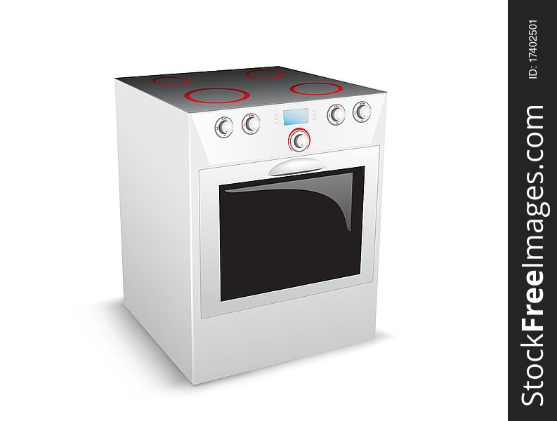 Modern electric stove isolated on the white background