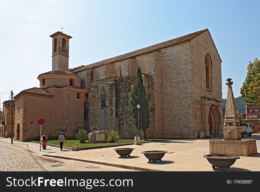 Old Romanesque church in Catalan town Montblanc