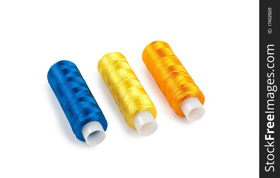 Blue, Yellow And Orange Spools