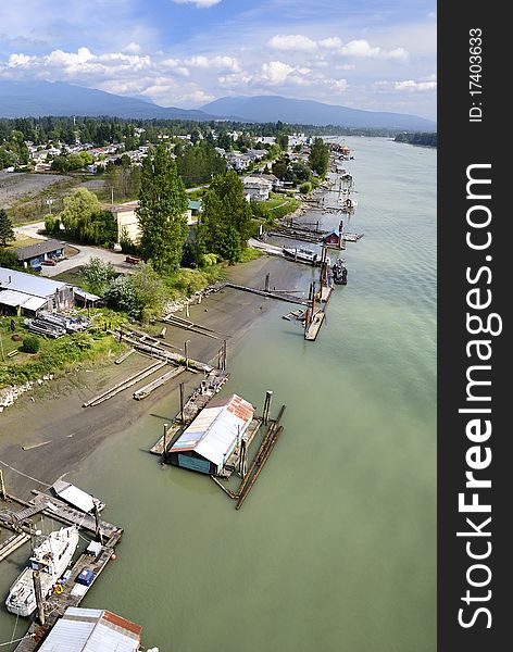 Fraser River Bank View from the bridge