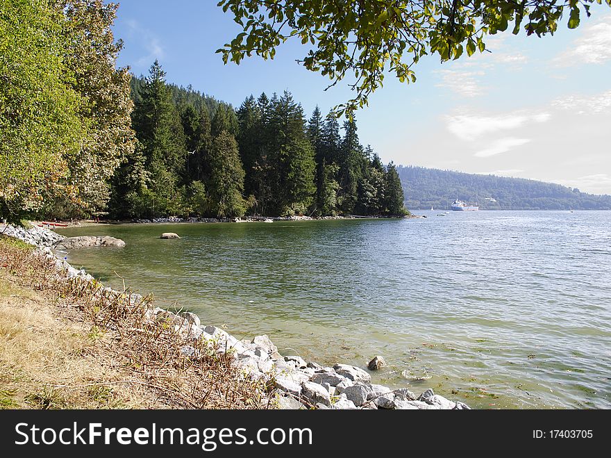 A park by Burrard Inlet. A park by Burrard Inlet