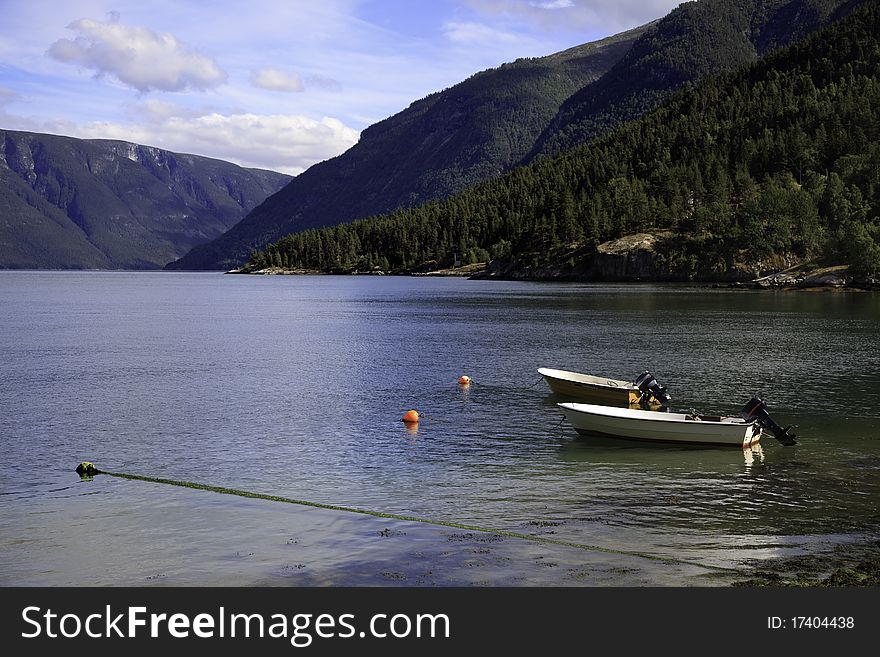 Boats on the fjord, Norway