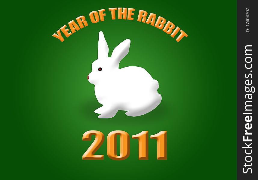 New Year's  greeting card - year of the rabbit