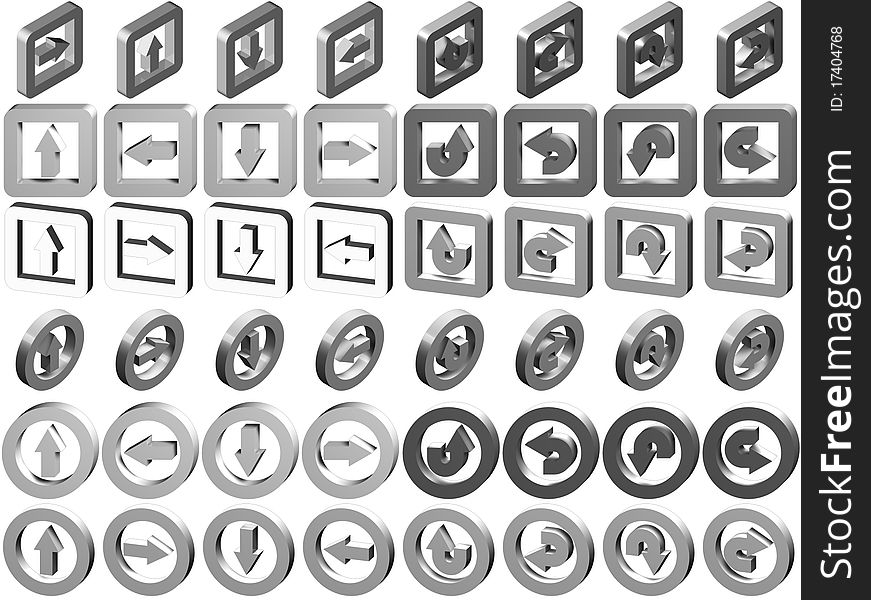 3D Arrow Icons Collection