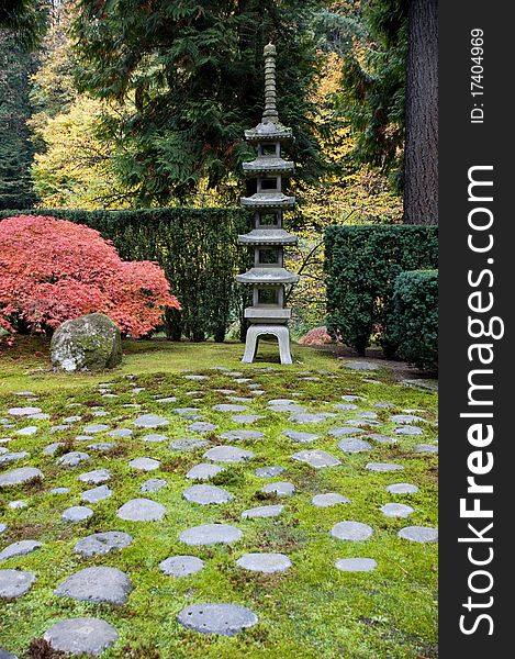 Shrine in a Japanese garden